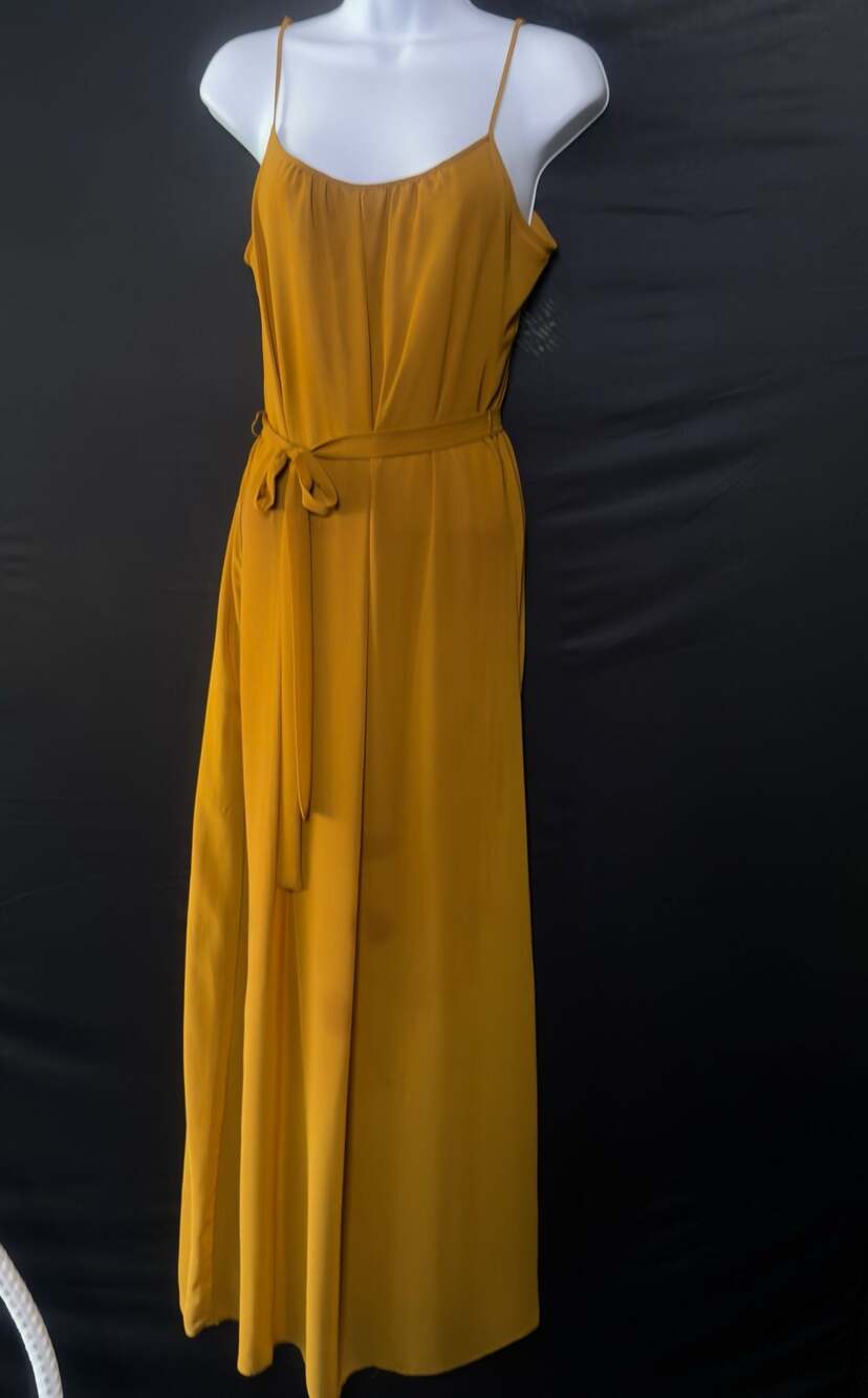 Forever 21 Mustard Yellow Spaghetti Strap Maxi Dress Size M